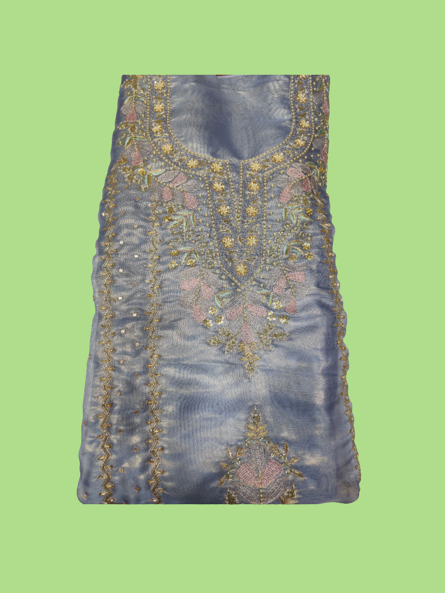 SHASHA SILK PARTYWEAR UNSTITCHED SUITS MOTI WORK DESIGNER DUPATTA
