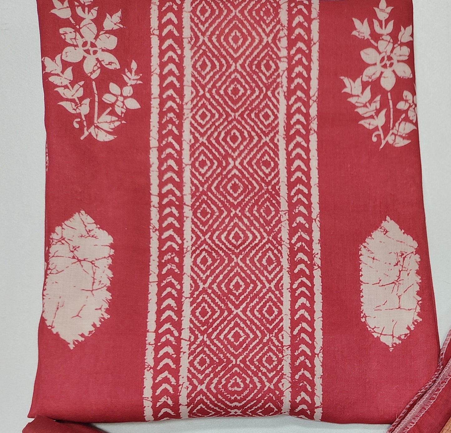 Printed Suit With floral work Unstitched Cotton Suit