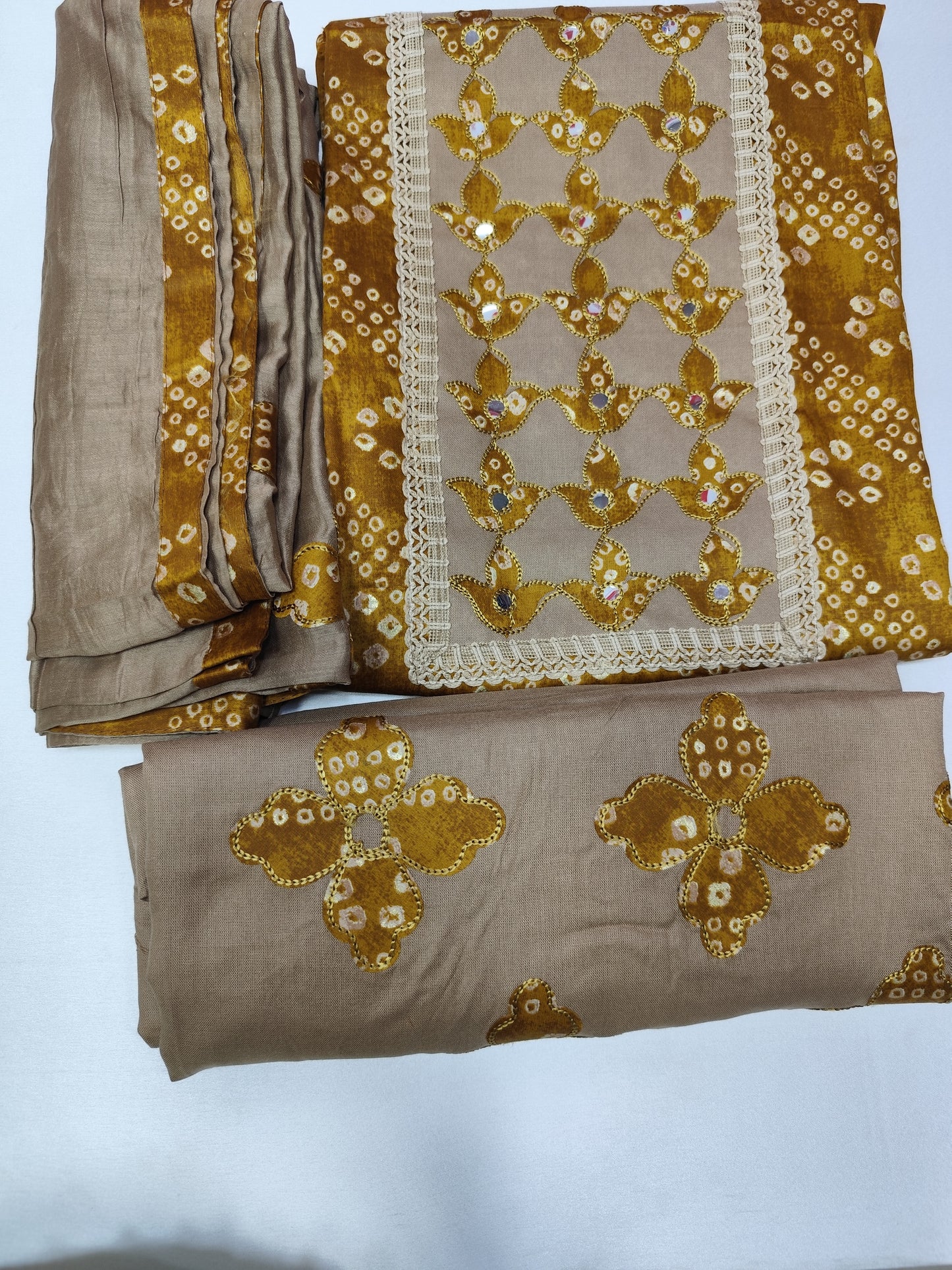 Digital Printed Muslin Cotton Punjabi With Bottom Work Unstitched Suit