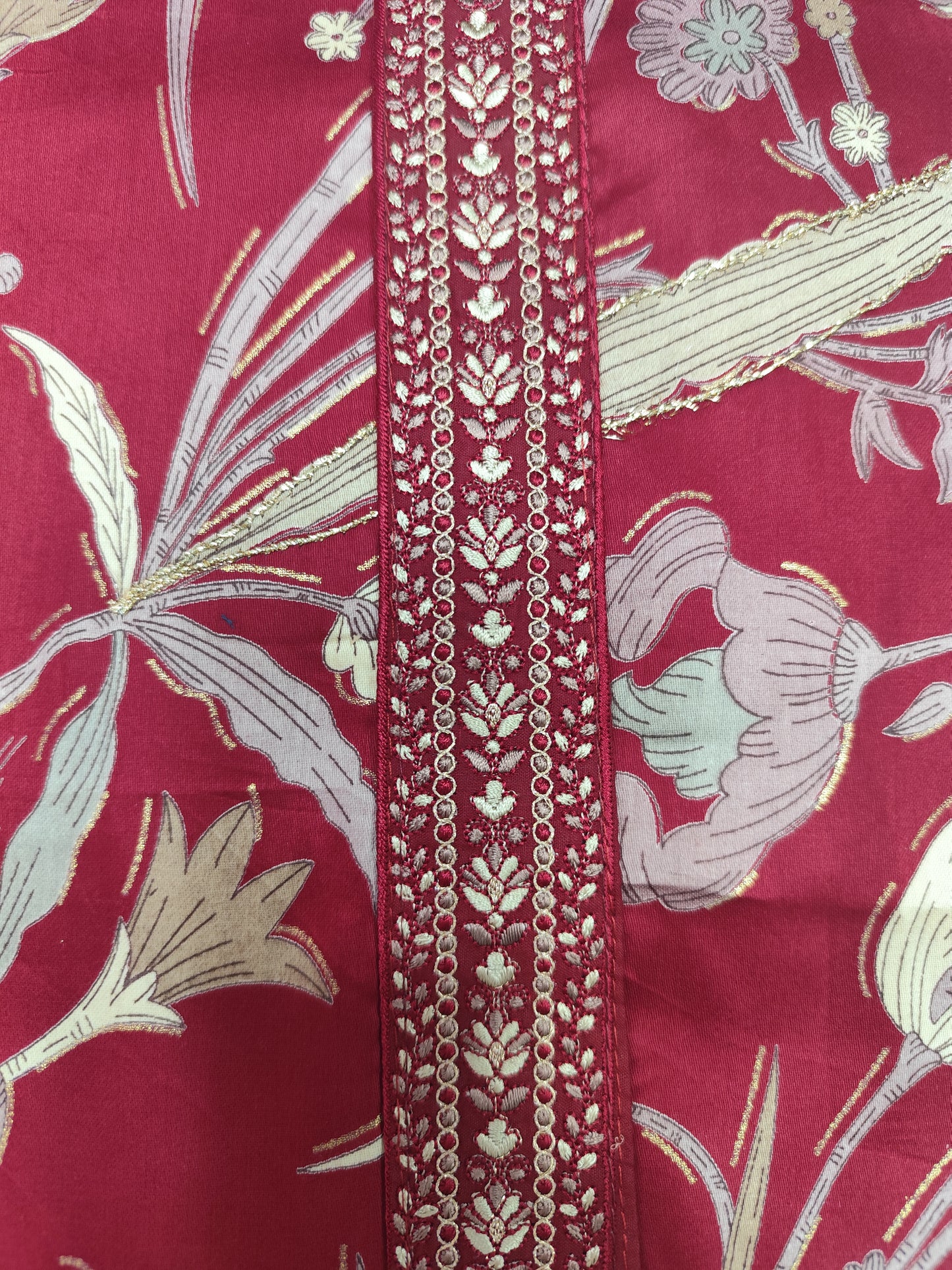 Pure Cotton with Girlish,Patti Work And Unstitched Suit
