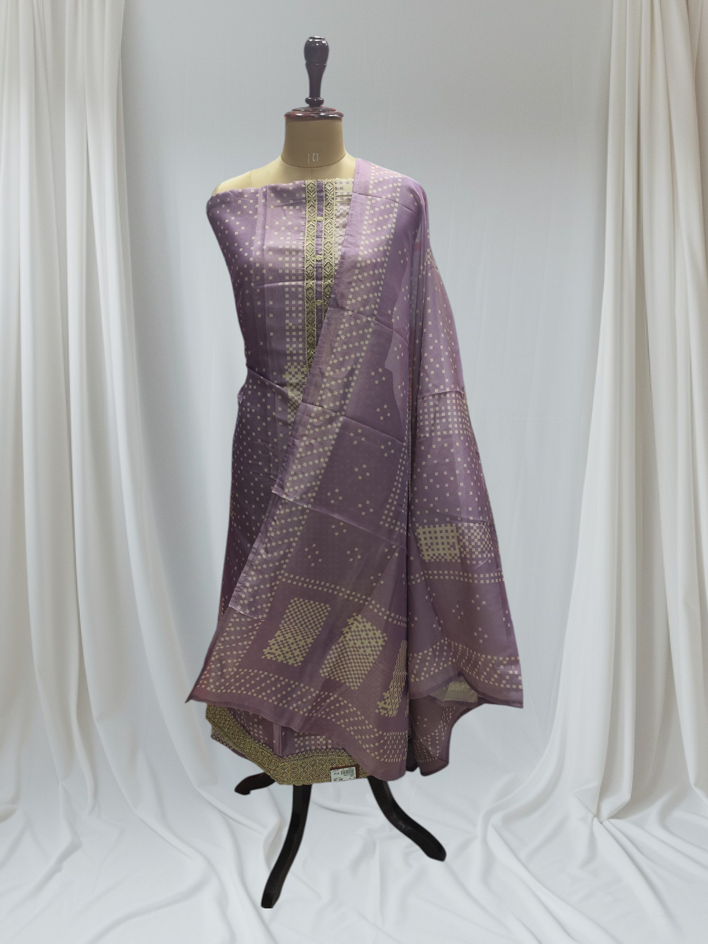 "Pure Silk Partywear Suit – Timeless Grace"