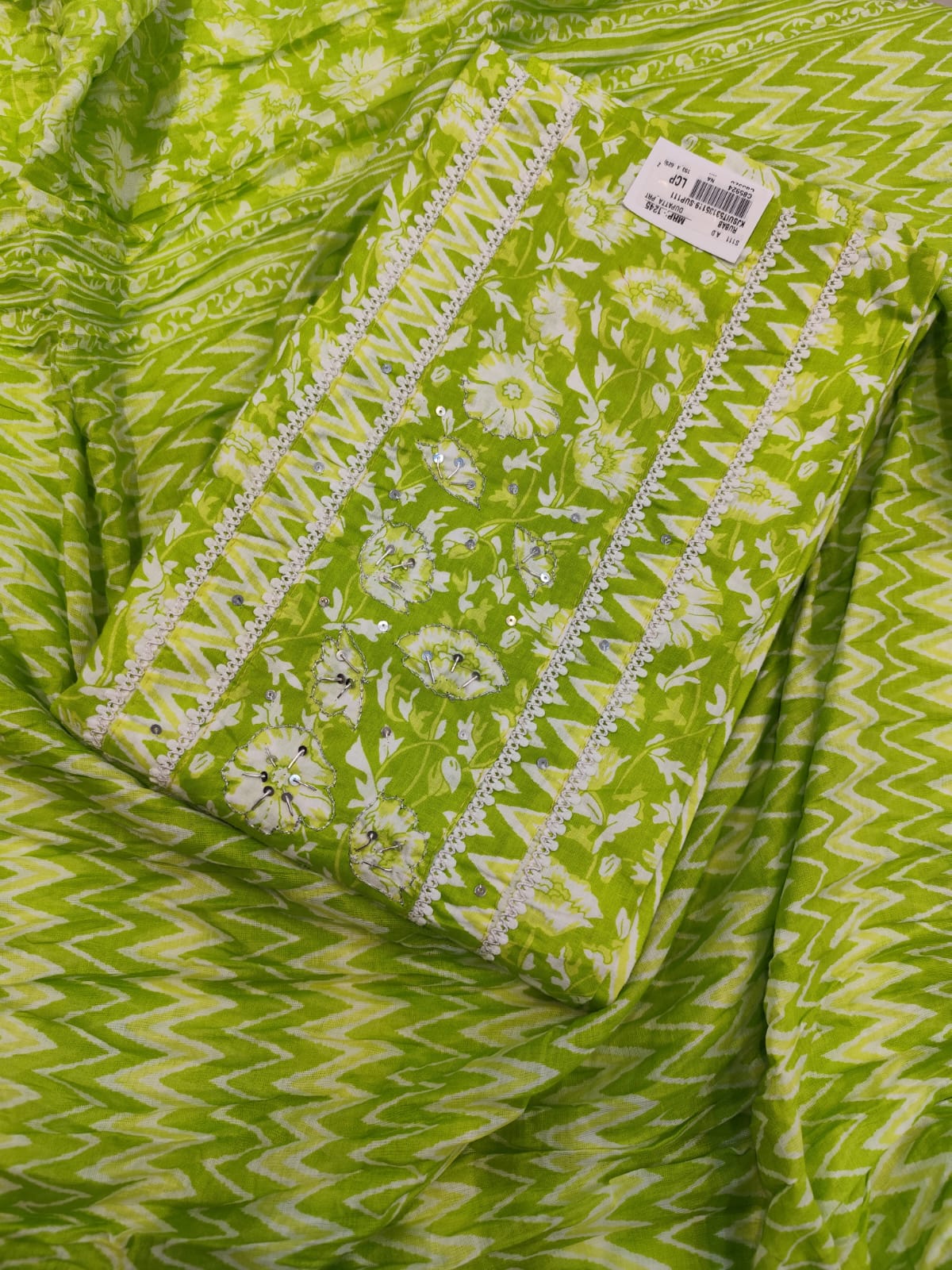Cotton Suit With Cotton Dupatta