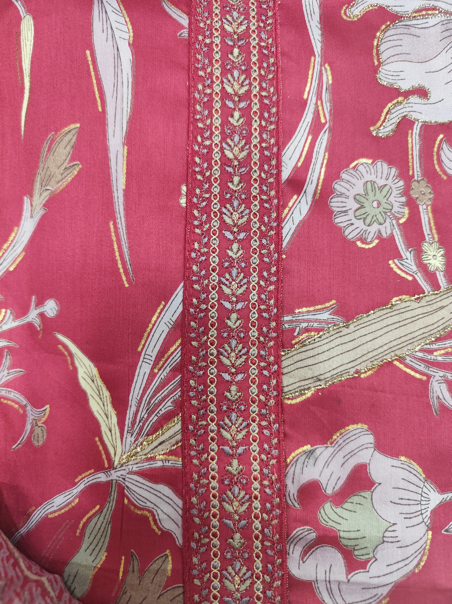 Pure Cotton with Girlish,Patti Work And Unstitched Suit