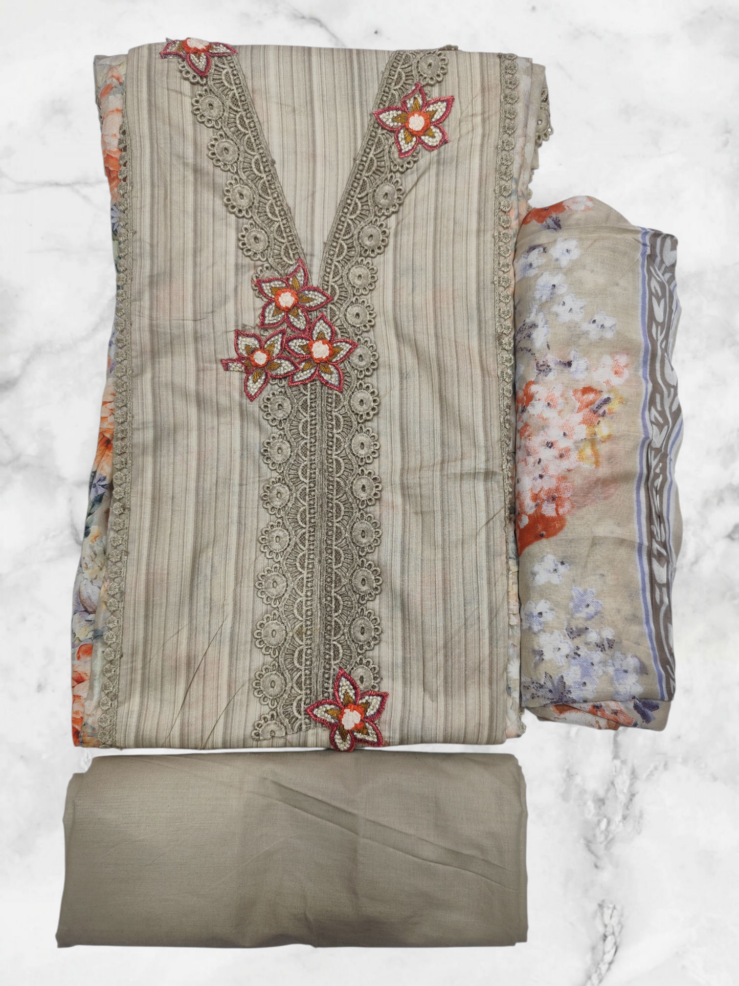 PREMIUM DIGITAL HANSA FALGUNI PRINT COTTON UNSTITCHED SUIT