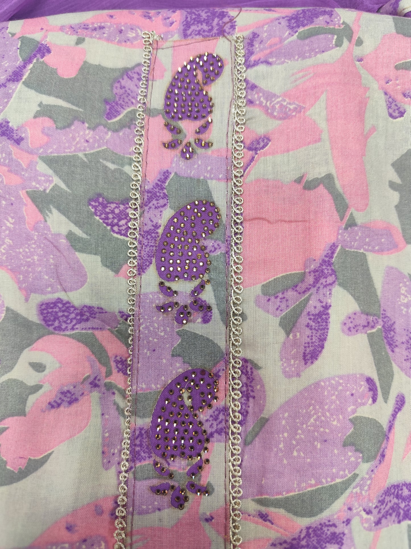 PURE COTTON NECK PATTI WITH PRINTED UNSTITCHED SUIT PARIS BEAUTY