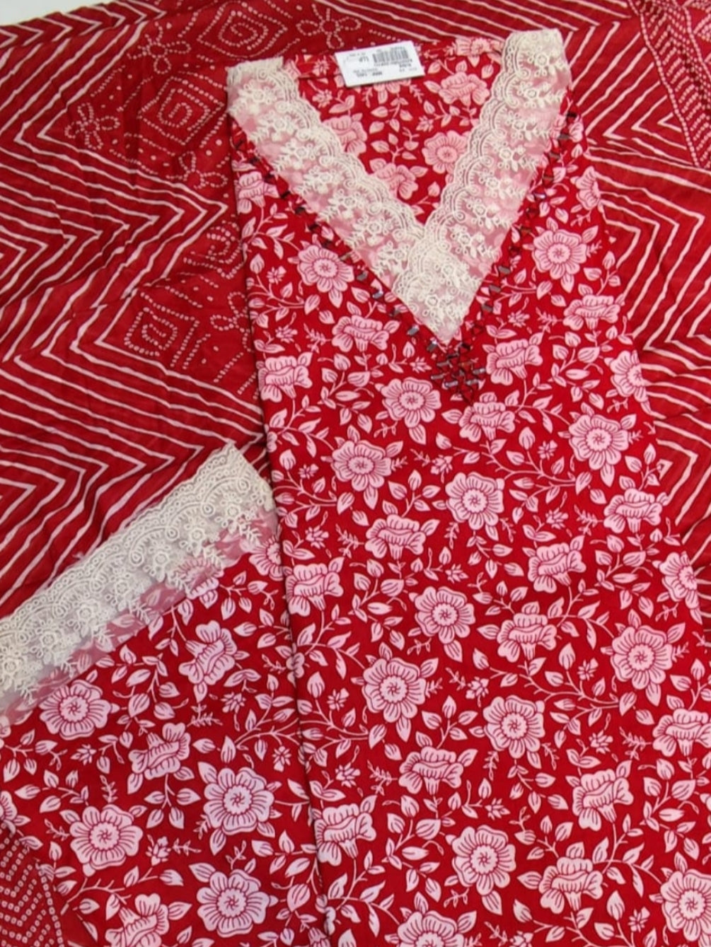 Cotton Suit With Cotton Dupatta