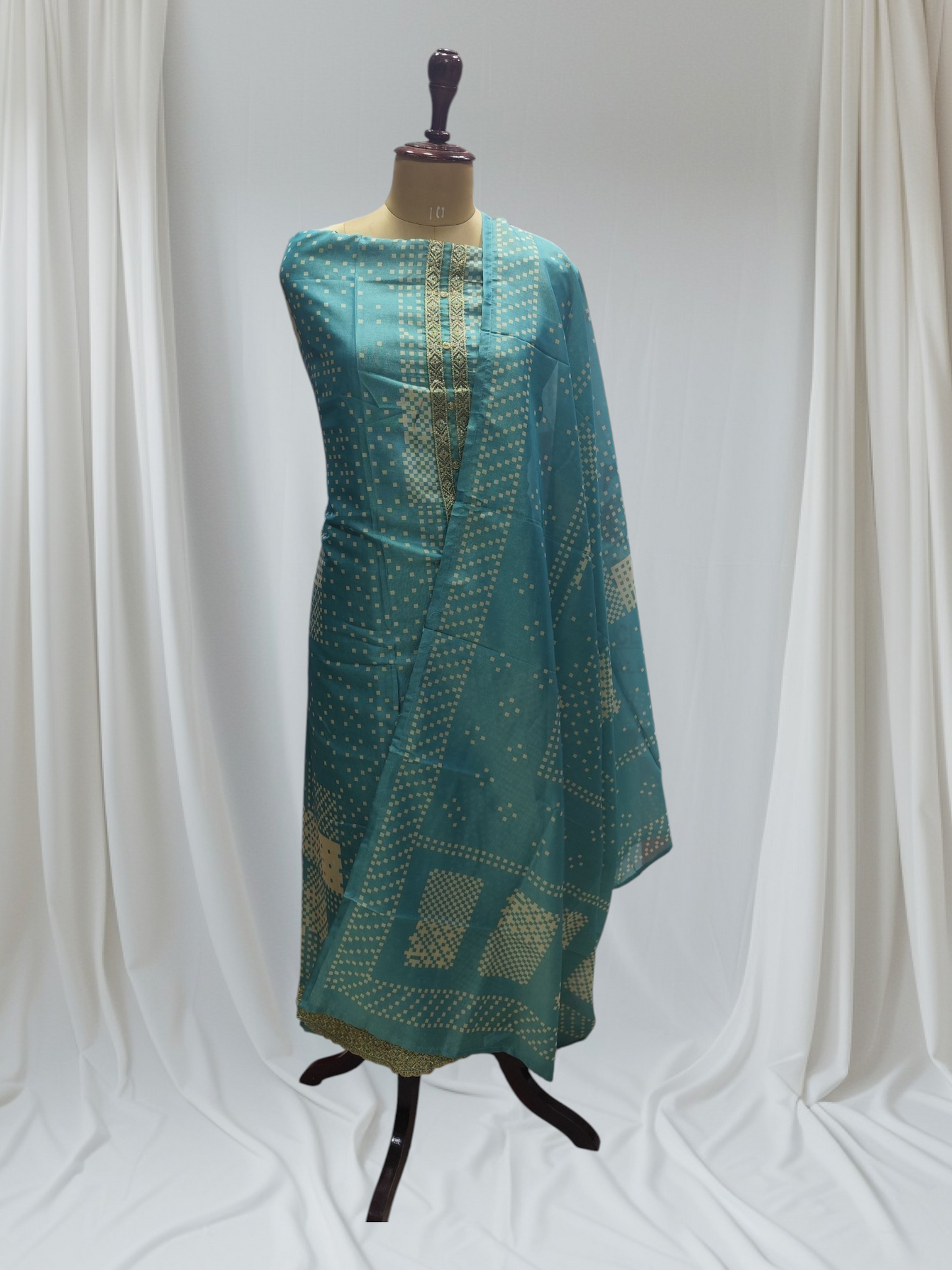 "Pure Silk Partywear Suit – Timeless Grace"