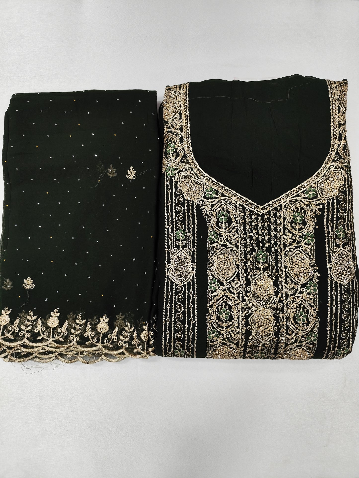 Partywear unstitched Georgette suit with dupatta and bottom