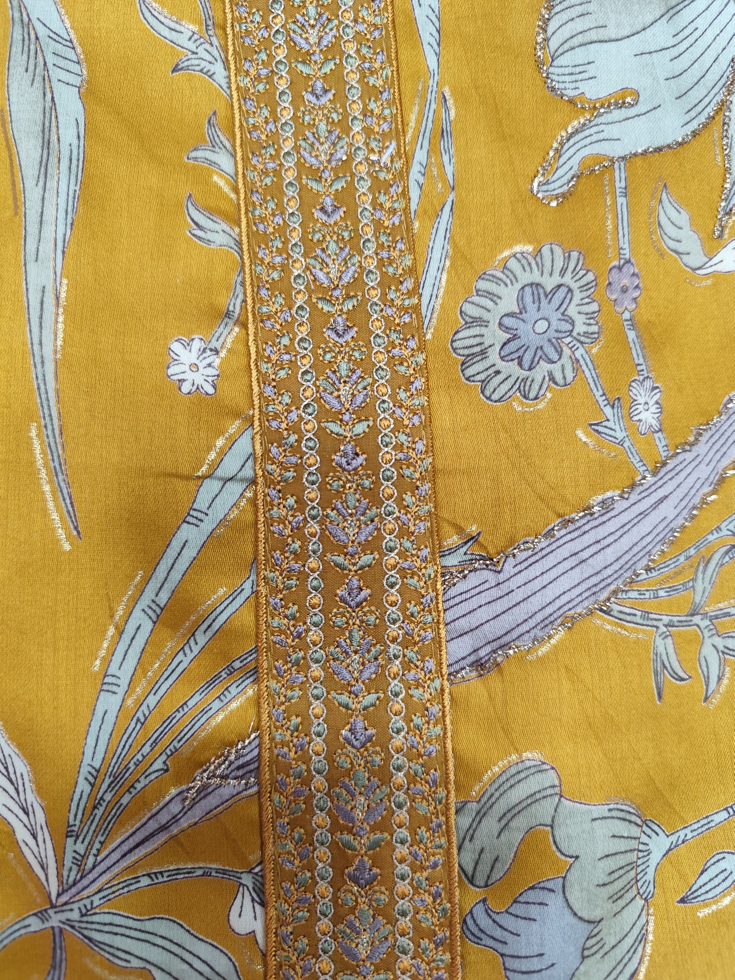 Pure Cotton with Girlish,Patti Work And Unstitched Suit