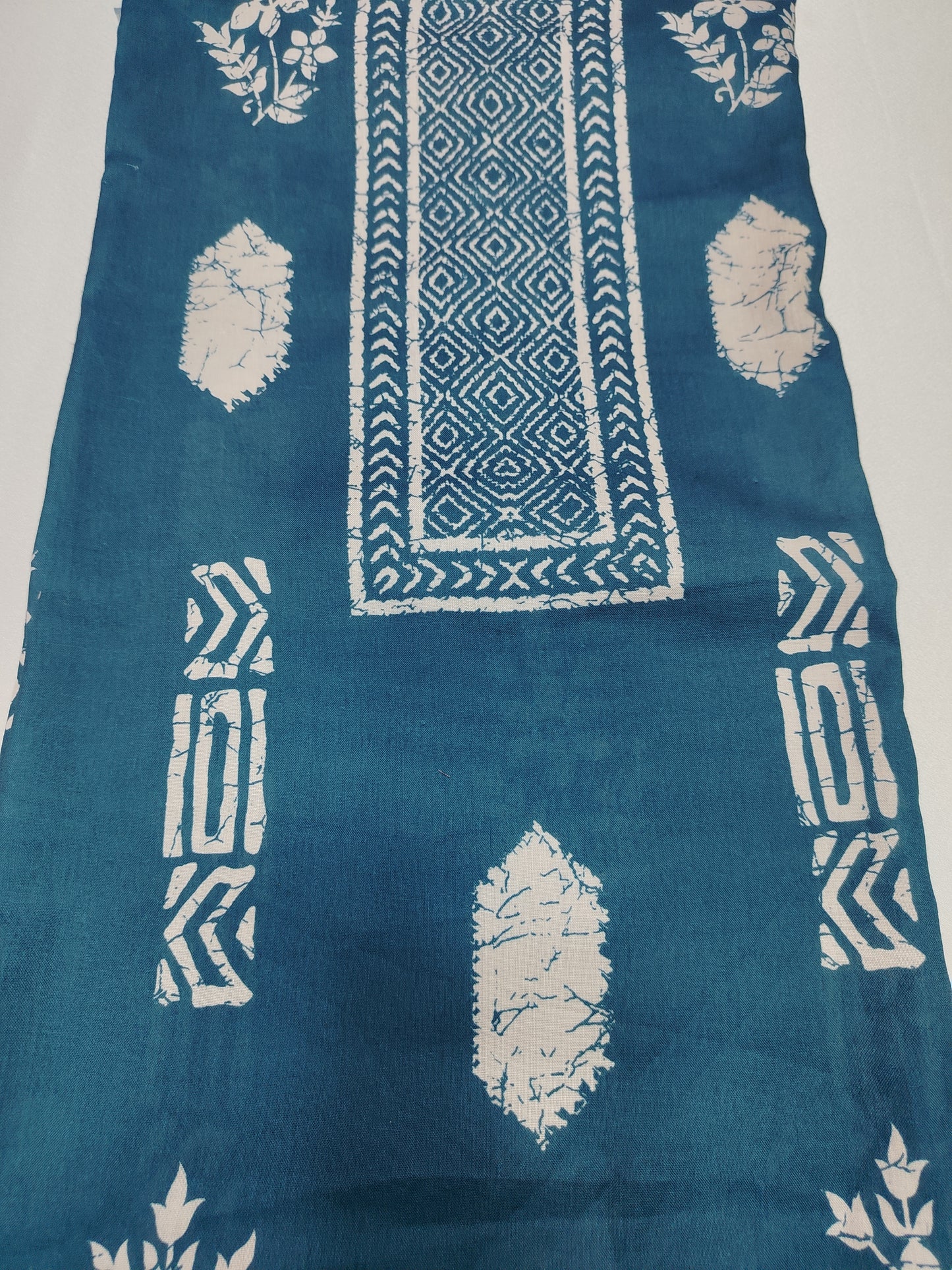 Printed Suit With floral work Unstitched Cotton Suit