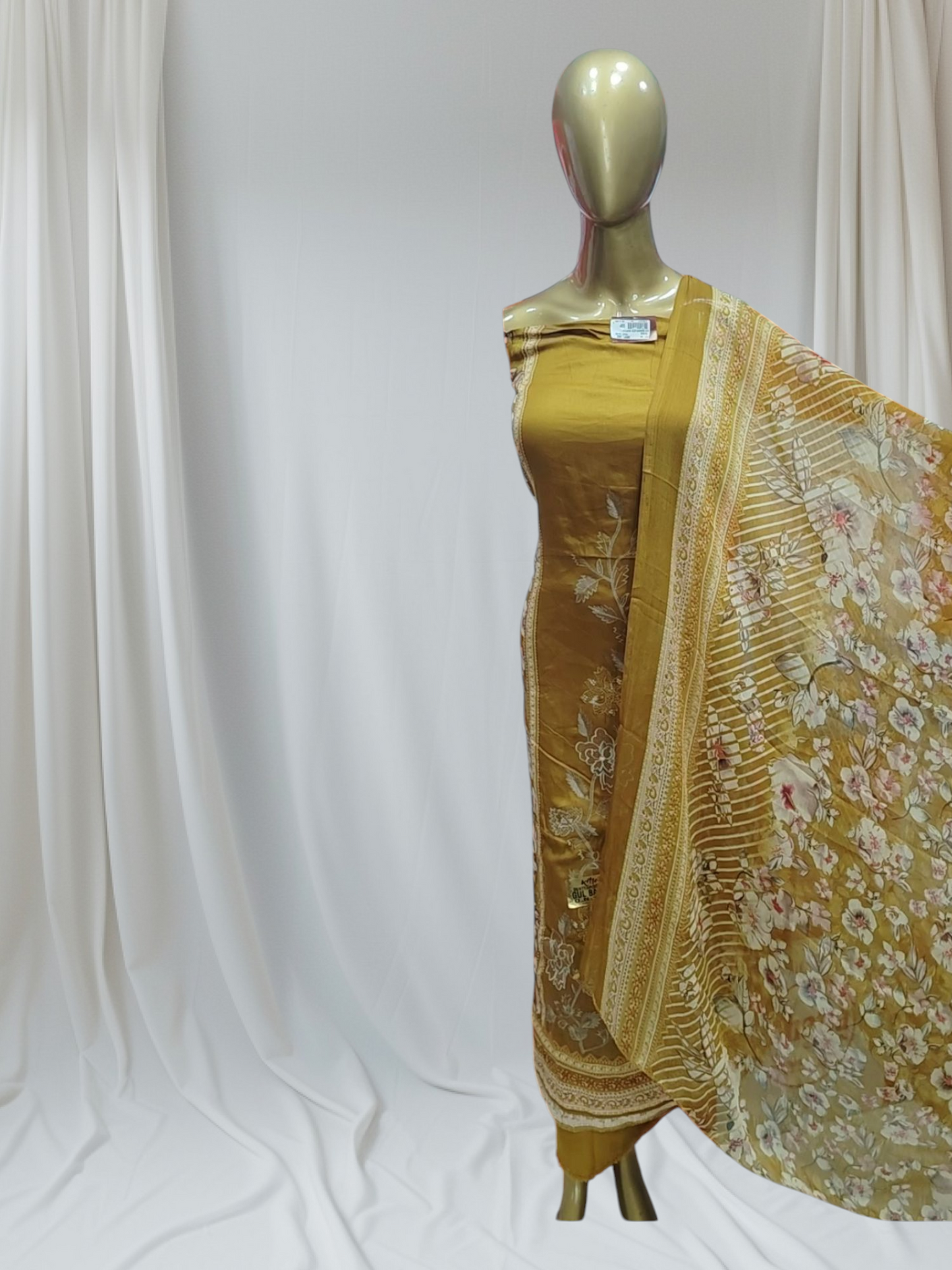 Pure Jaam Cotton Embroidery Work With Pannel Work Simple Dupatta With Unstitched Suit
