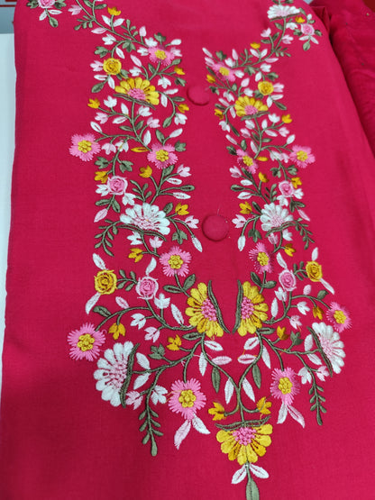 Pure cotton unstitched suit with cotton dupatta and bottom