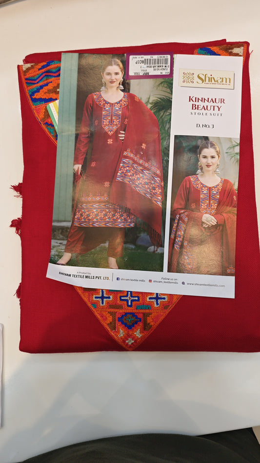 Red woolen suit