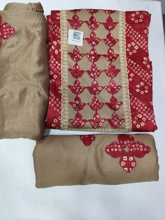Digital Printed Muslin Cotton Punjabi With Bottom Work Unstitched Suit