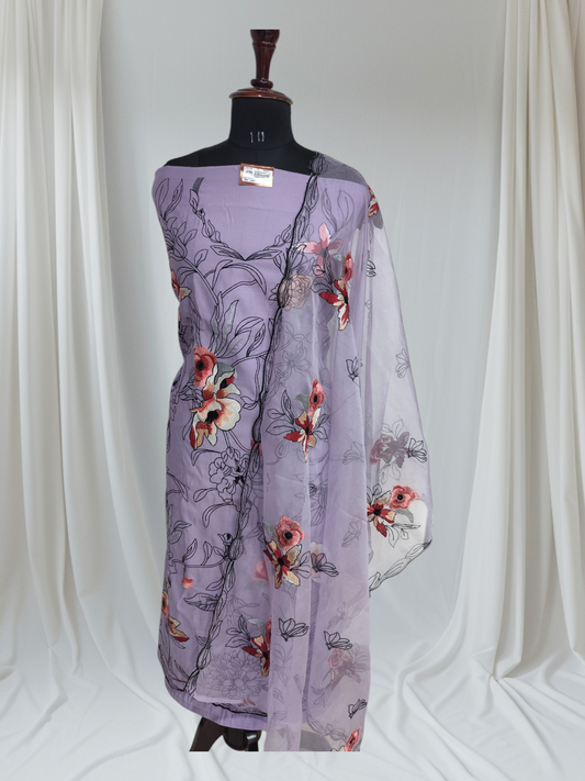 Roman Silk With Boutique Style With Organza Dupatta Unstitched Suit