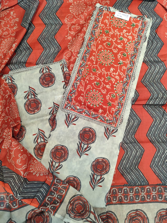Cotton Suit With Cotton Dupatta