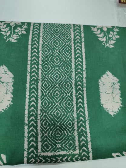 Printed Suit With floral work Unstitched Cotton Suit