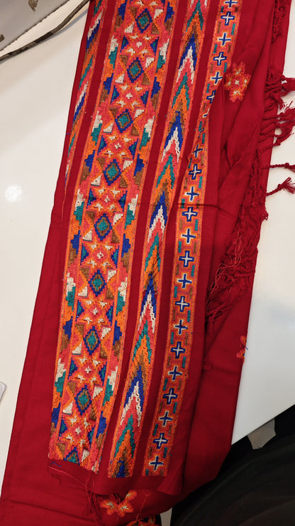 Red woolen suit