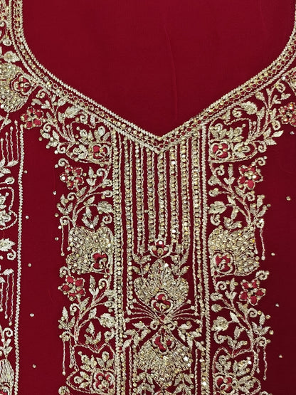 Partywear unstitched Georgette suit with dupatta and bottom