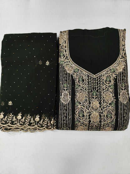 Partywear unstitched Georgette suit with dupatta and bottom