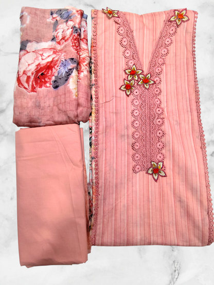 PREMIUM DIGITAL HANSA FALGUNI PRINT COTTON UNSTITCHED SUIT