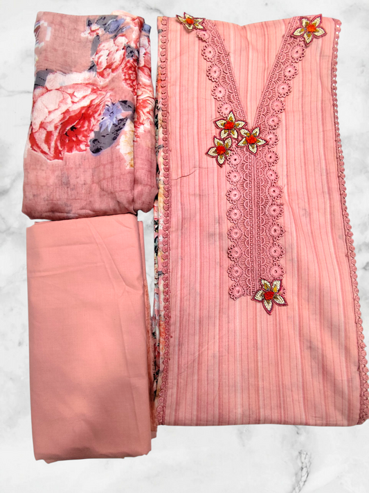 PREMIUM DIGITAL HANSA FALGUNI PRINT COTTON UNSTITCHED SUIT